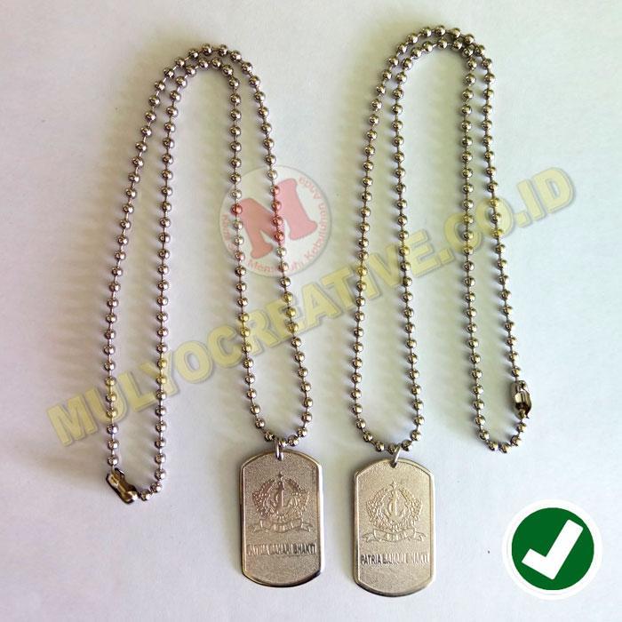 Military Id Tag - Kalung Militer Tni Ad Panjang 60Cm- Bisa Custom Nama