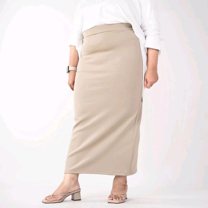 Rok Span Scuba Polos Tanpa Belah Premium Maxi Bawahan Wanita Basic Kerja Panjang Bahan Tebal Melar H