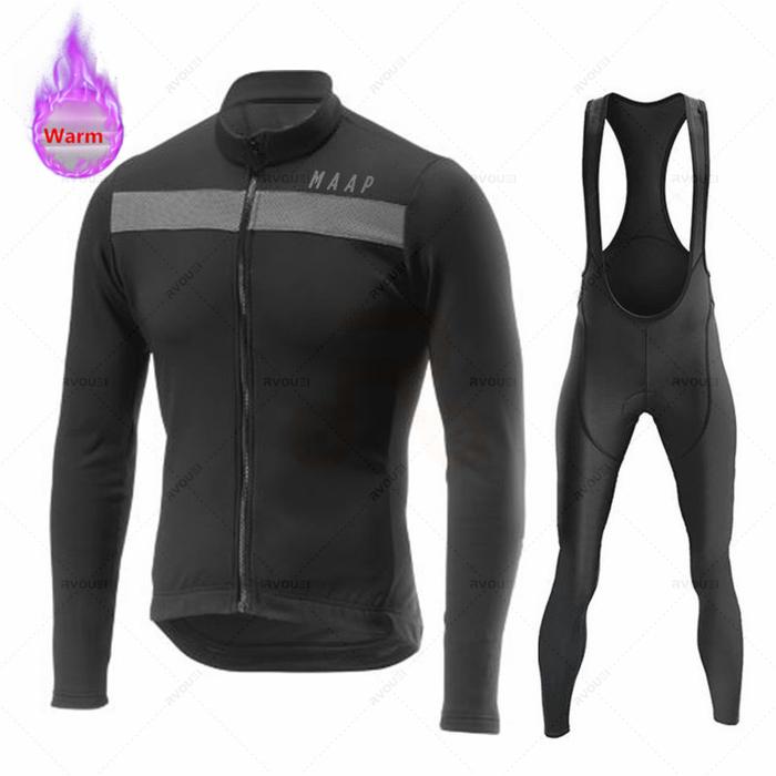 Maap Winter Thermal Fleece Cycling Jersey Sets Long Sleeve Ropa