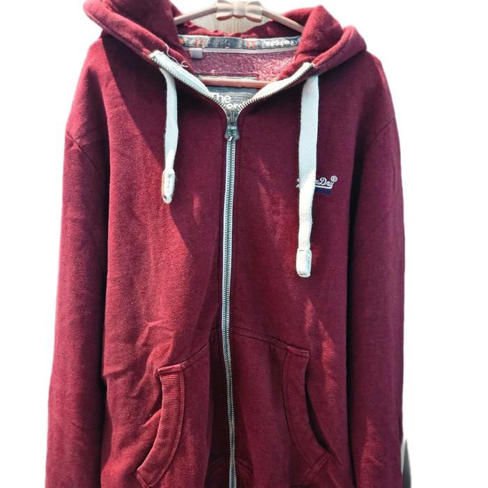 Superdry Hoodie Pria Superdry Second Size L dengan Zipper dan Sweater