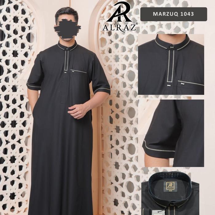 Terbaru Jubah Alraz Kombinasi Lengan Pendek Al Raz Premium