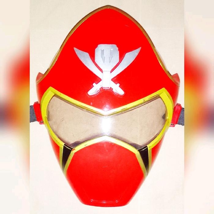 Red Ranger Mask Power Rangers Mega Force Pirate Kids Size Original Bandai Topeng