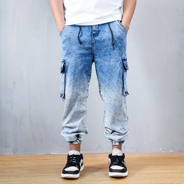 Papago - Celana Jeans Pria Baggy Jogger - Sandwash Ue Two Tone