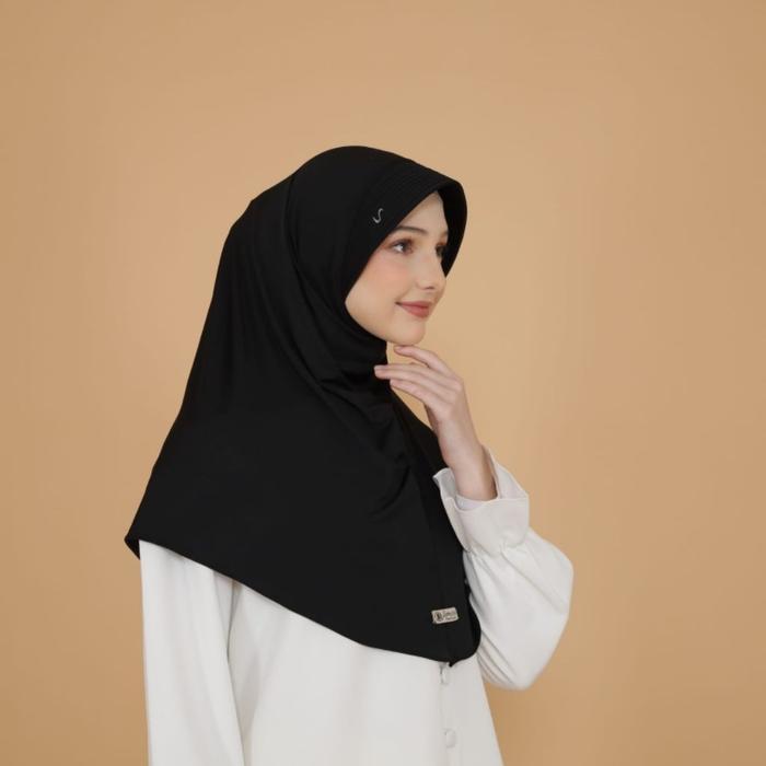 Bergo Hamidah Jersey dengan Pet Antem - Ukuran S M L - Panjang Depan 60-70 cm