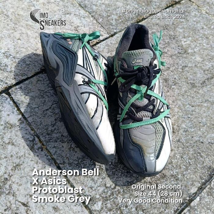 Anderson Bell X Asics Protoblast Abu Putih Tosca Sepatu Sneakers Original