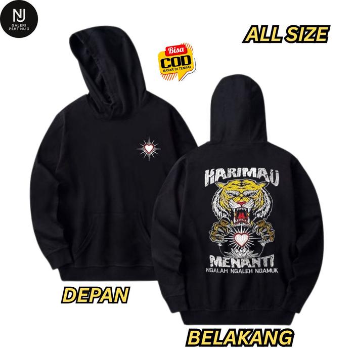 Hoodie Warga Psht - Jaket Psht Full Bordir Motif Harimau Menanti  Tebal