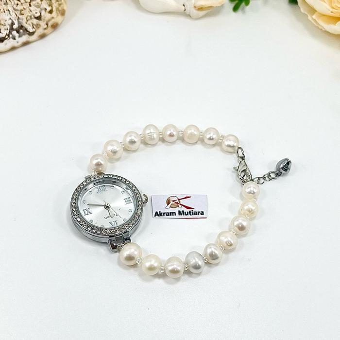 Jam tangan Mutiara Air Tawar Lombok/jam tangan serut mutiara Air Tawar/jam tangan Mutiara Air Tawar 