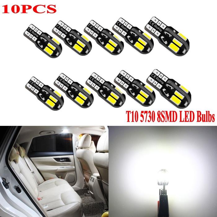 【HOT SALE】T10 194 168 W5W 5730 8 LED SMD Lampu Bohlam untuk Interior