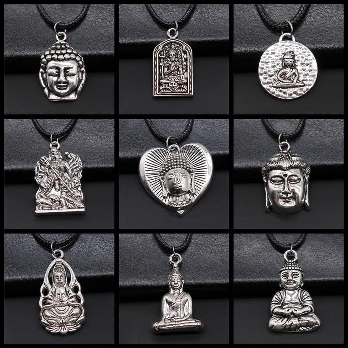 Religious Necklace Buddhist Buddha Statue God Buddha Necklace Charm Buddhist Meditation Hinduism Zaz