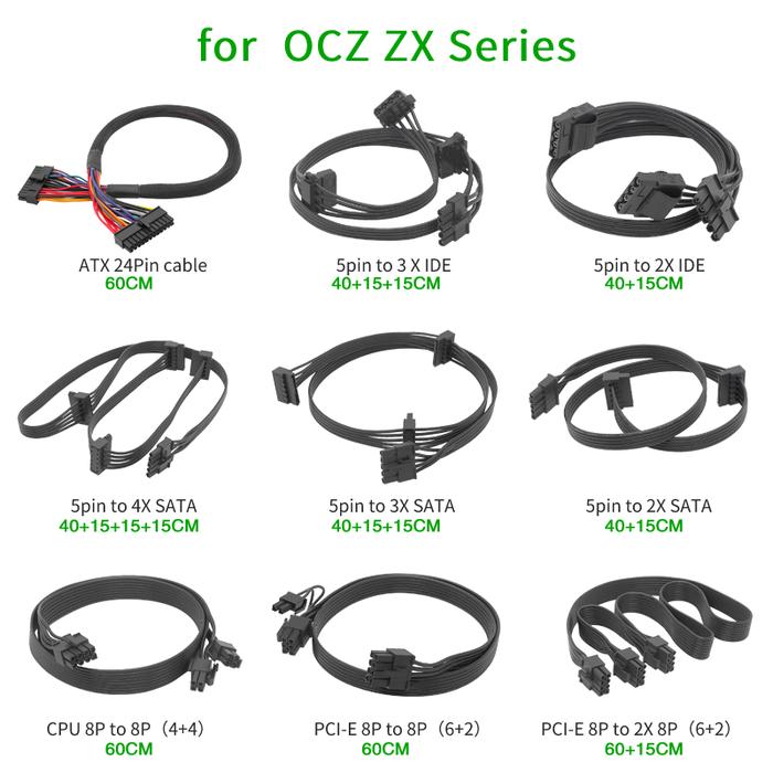 For OCZ ZX Series 1250W 1000W 850W ZT 750W 650W 550W SATA Peripheral