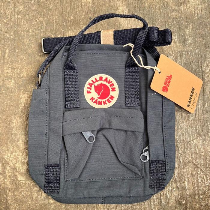 Fjallraven Kanken Fjallraven Sling Tas Selempang Abu-abu dengan Logo Merah dan Tali Adjustable Pria