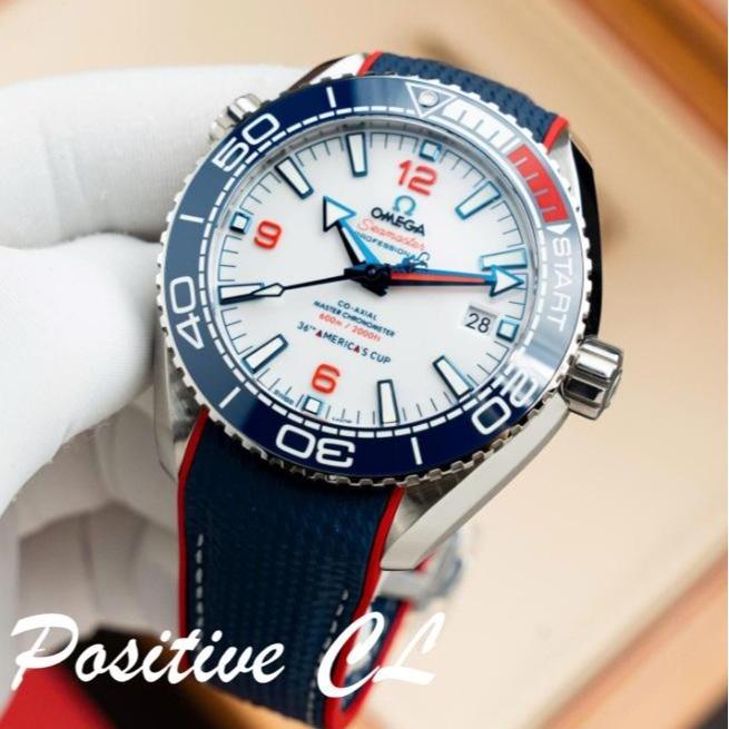 OmegaSeamasterPlanet Ocean 600M Watches White Dial Rubber Strap 43mm