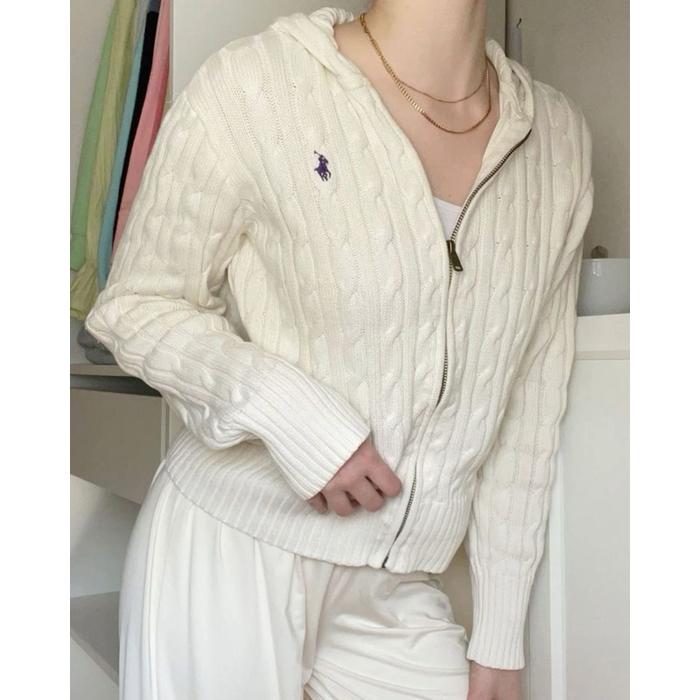 Hoodie Zipper Knit Cable Polo Ralph