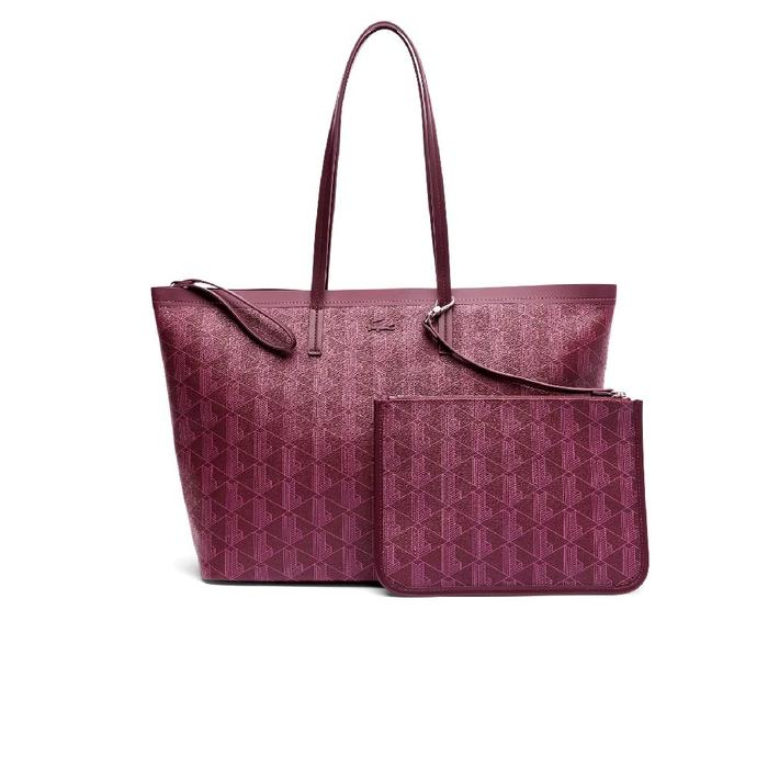 Lacoste Women's Zely Grained Tote Bag with Pouch - Purple