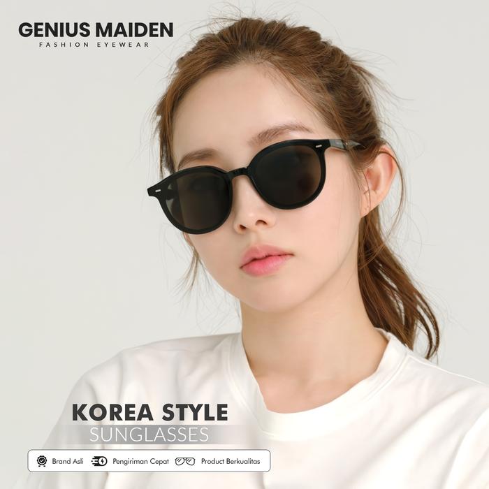 Kacamata Hitam Sunglasses Korean Style Model GM Pria Wanita Bentuk Bulat Oval PC Elegan Lensa Polari