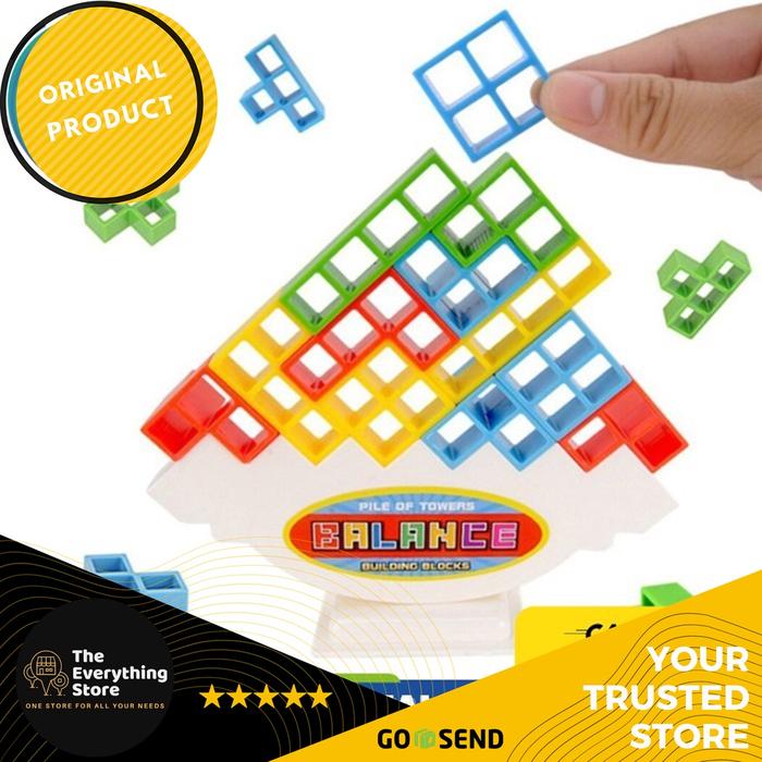 Mainan Balok Keseimbangan Tetra Tower Block Balancing Family Game
