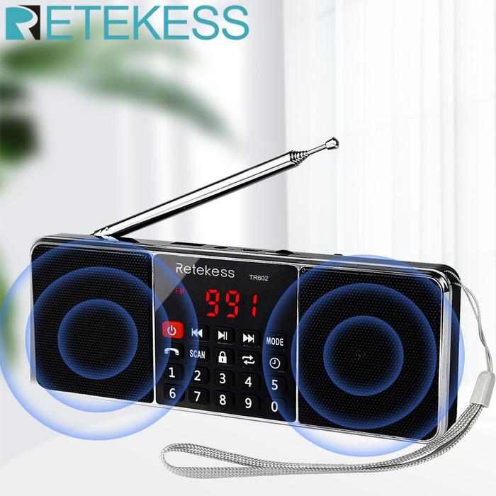 RETEKESS TR602 Digital Portable Radio AM FM Bluetooth Speaker Stereo