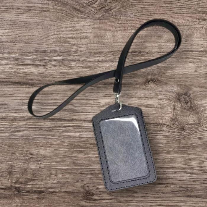 Dompet id card holder name tag flazz tali id card set bca brizzi emoney mandiri kereta kulit sinteti