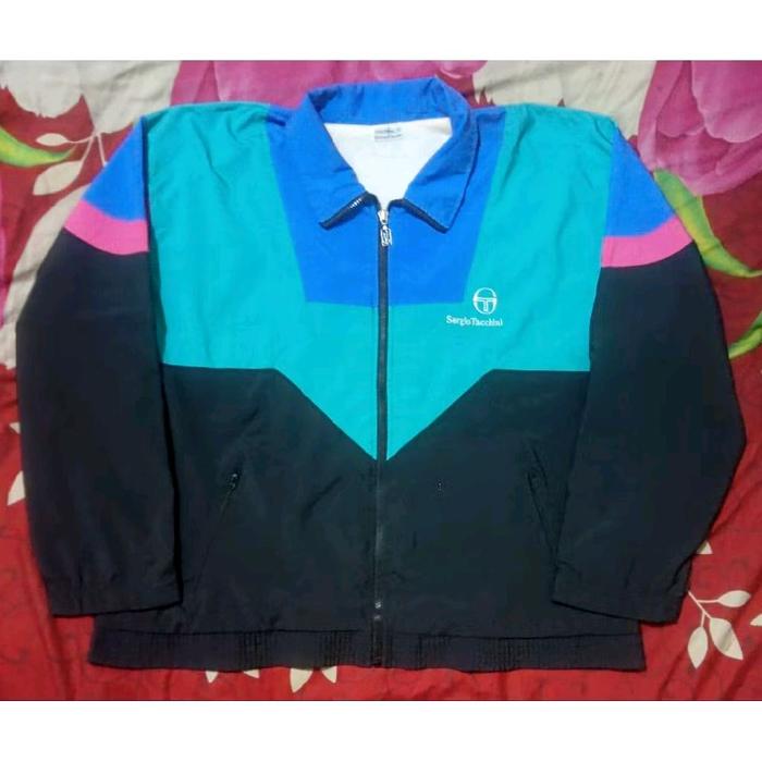 Jaket Windbreaker Casual Sergio Tacchini Vintage ColorBlok Second