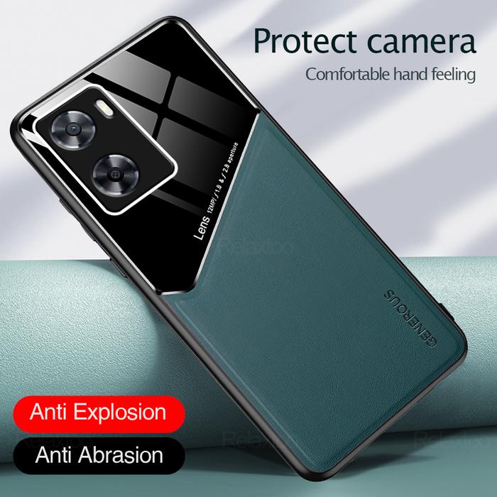Car Magnetic Holder Leather Back Cover For Oppo A57 A57s A 57 s 57s
