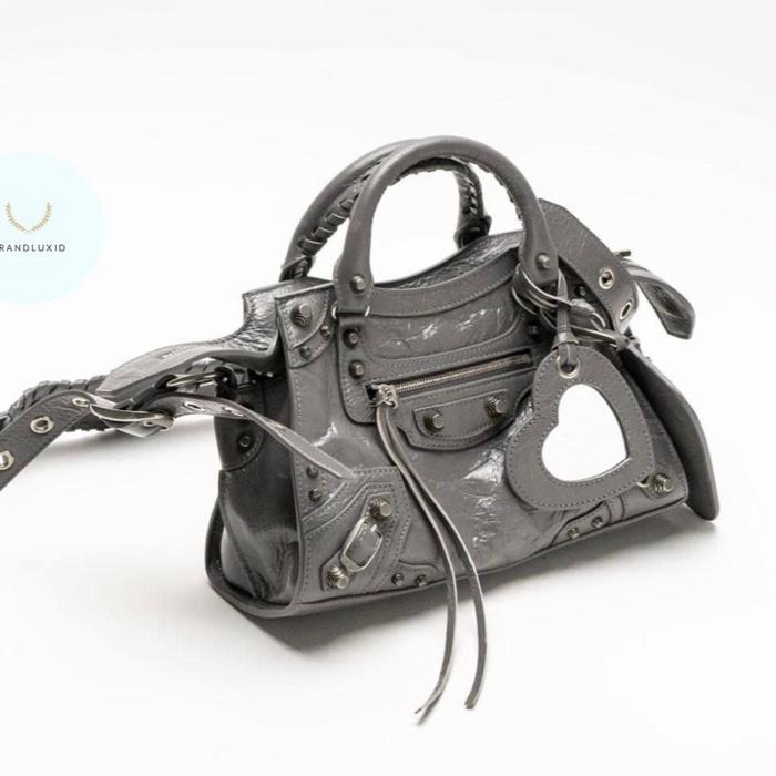 BALENCIAGA NEO CAGOLE XS SHOULDER BAG WHITE & GREY