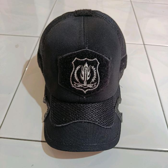 topi tactical satpam premium logo bordir hitam polos motif coak kombinasi Elegan