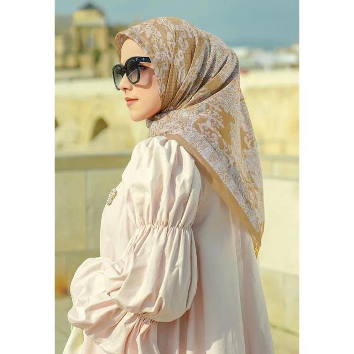 Buttonscarves The Granada Satin Square - Caramel
