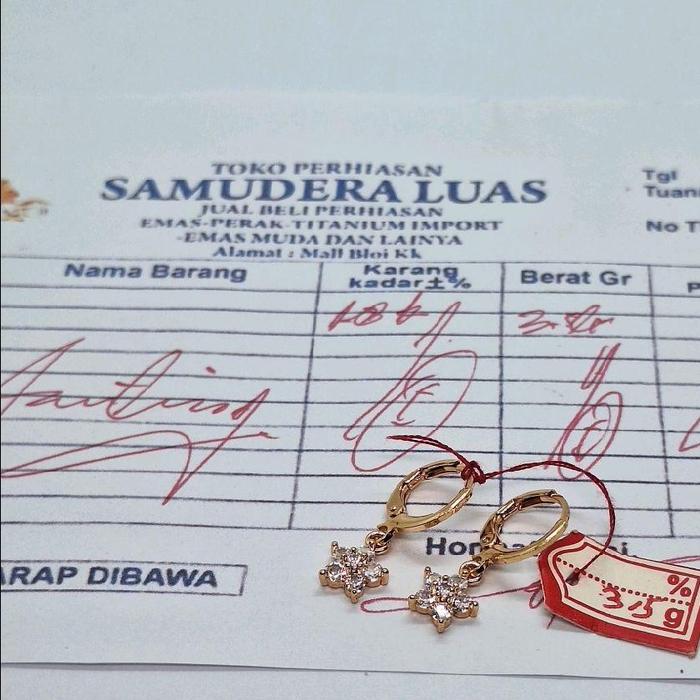 Perhiasan Anting klip Anak Motif Bintang New Mas muda Free nota pembelian dari toko