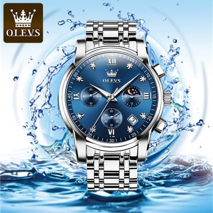 ใNEWใ JAM TANGAN PRIA ANTI AIR STAINLESS STEEL CHRONO AKTIF COWOK LUMINOUS KALENDER ANALOG MEN WATCH