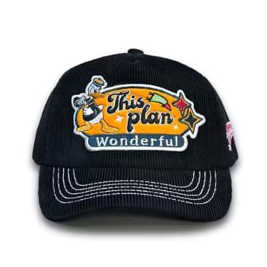 Thisplan Topi Baseball Corduroy Unisex Trendy Logo Star Full Black dengan Busa Tebal & Jaring Berkua