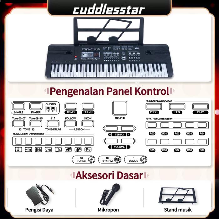 【COD】Keyboard Elektronik Anak 61 Keyboard/Piano 61keys/Piano Elektronik Pemula Multifungsi/Mainan An