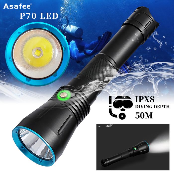Asafee DA16 XHP70 Senter Selam Kuat SST70 LED 3600lm Senter Bawah Air