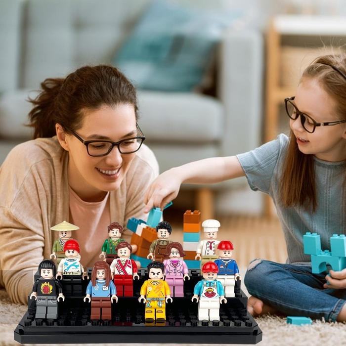 Baseplate Bricks Figure Display Box Acrylic Kotak Display Figure Display Brick Minifigure Display Bl