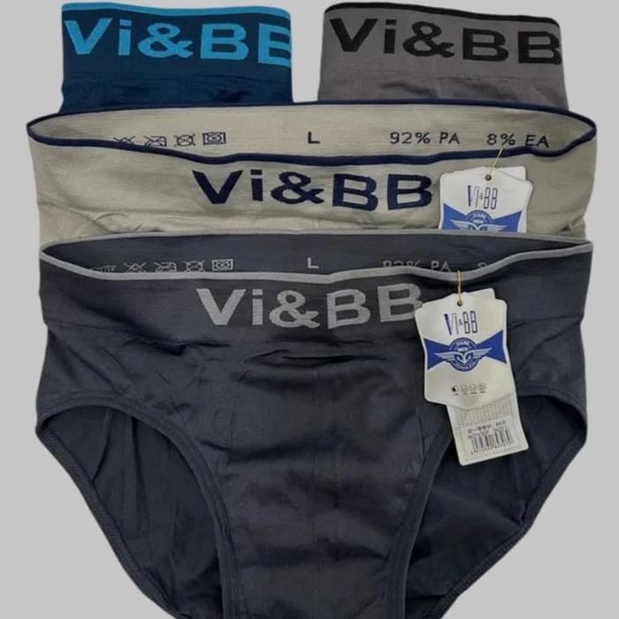 Grosir ( Isi 3 Pcs ) Celana Dalam Pria Segitiga VI BB Seamles Rajut / CD Premium Pria Dewasa Tanpa J