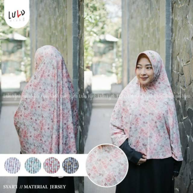 Lulu Hijab New Syar'i Motif Bunga / Bergo Jersey Lulu hijab jumbo