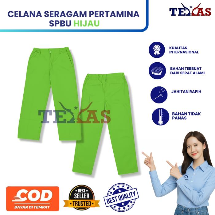 Celana Pertamina Hijau | Celana Spbu | Seragam Spbu | Seragam Pertamina | Celana Spbu Pertamina
