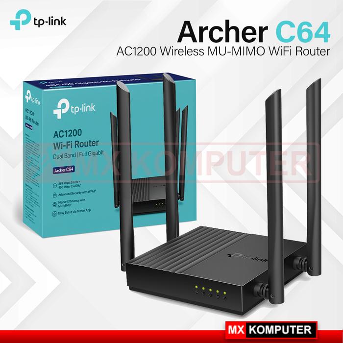 TP-Link Archer C64 AC1200 Dual-Band MU-MIMO WiFi Router