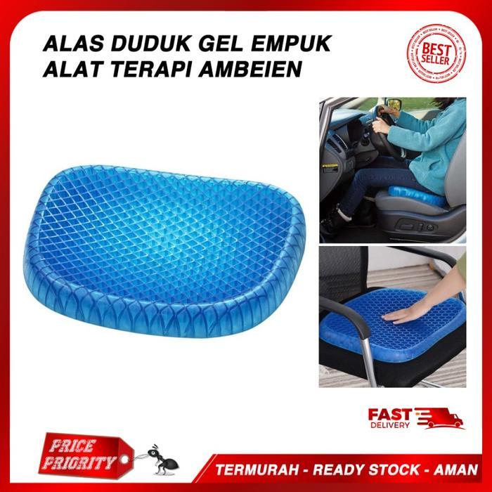 Alas Duduk Bantal Gel Empuk Dingin Anti Wasir Ambeien alat Kesehatan Hitam Kursi Silikon
