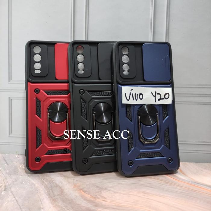 Case Armor Transformer Slide + Ring Vivo Y20 Y20s Y12s Y20i Y21 Y21s Y21a Y33s Y33t Y33a - SenseAcc