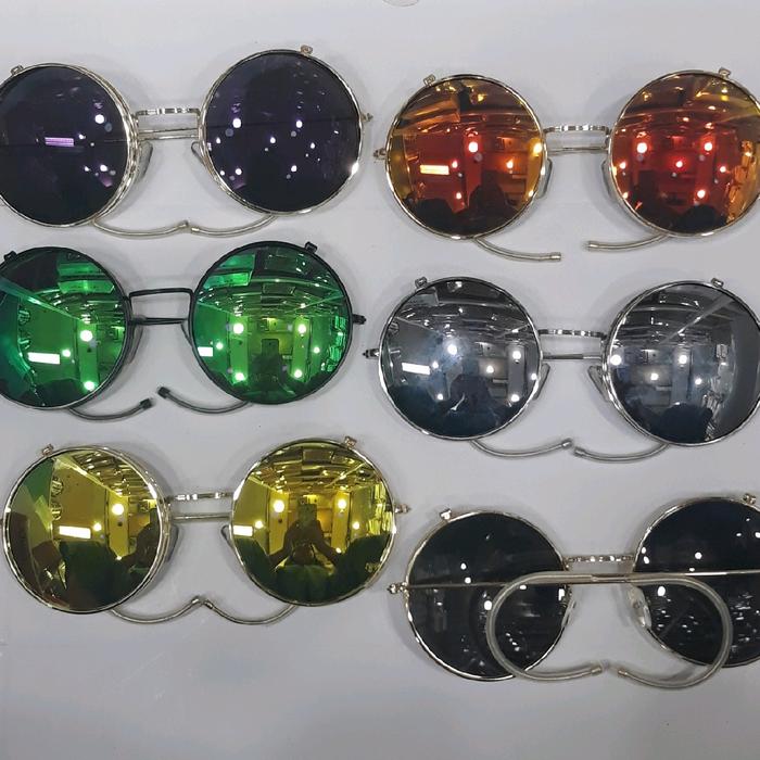 (8137) kacamata fashion clip on boboho bulat Sunglasses