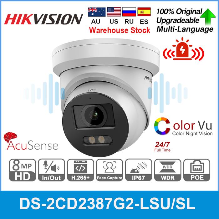 Hikvision DS-2CD2387G2-LSU/SL 8MP 4K ColorVu CCTV IP Camera AcuSense