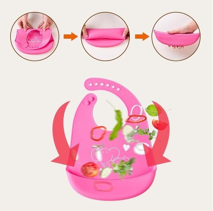 LKM359 LKM316 Celemek Makan Bayi | Slabber Bayi Waterproof | Celemek Bayi Silikon | Bib Sleber Silic