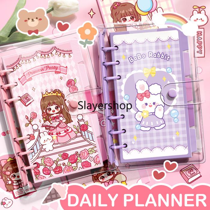 Buku binder A6 aesthetic Buku tulis karakter lucu Spiral notebook loose-leaf cute korea Buku catatan