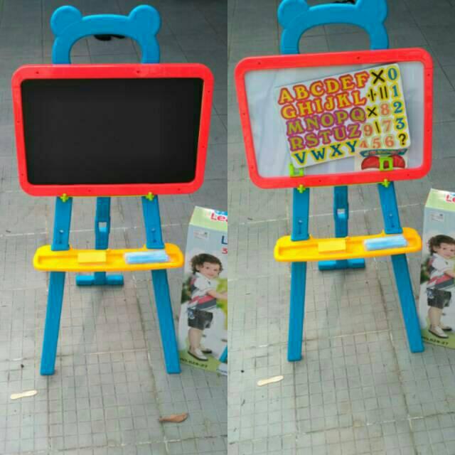 Mainan anak papan tulis learning easel 3 in 1