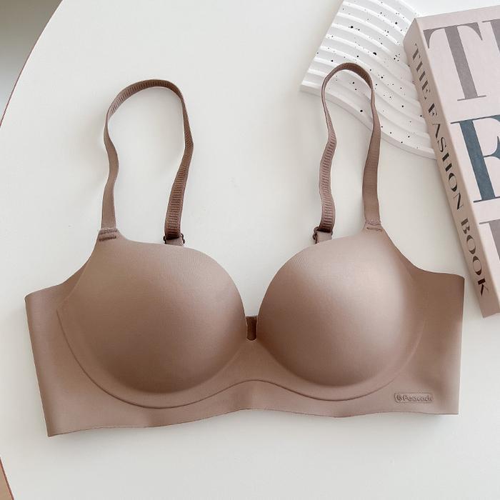 Bra BH Seamless Fashion Peacock Women Bra Tanpa Kawat BH14 - Brown, 36/80