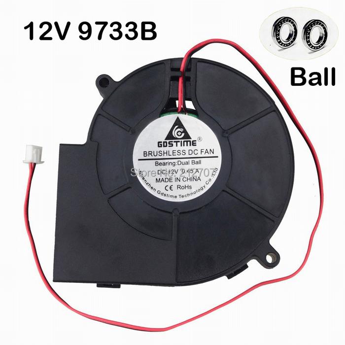 10pcs Gdstime High Air Pressure 97mm 33mm 9733 12V DC Ball Bearing Oven BBQ Blower Cooling Fan