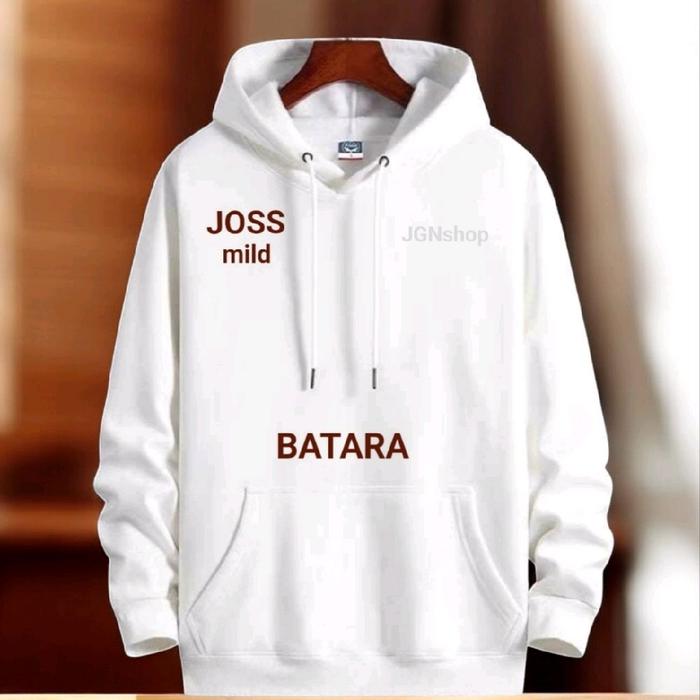 Hootdie Jaket JOSS BATARA Original Distro Mild Bahan Katun Tebal & Halus Warna Putih Cocok untuk Pri