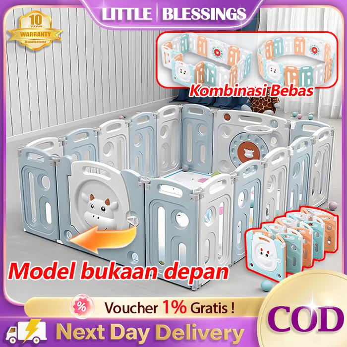 【Model Lipat】Playpen pagar bayi Pagar permainan plastik melipat Pagar anak tempat bermain bola -Indo