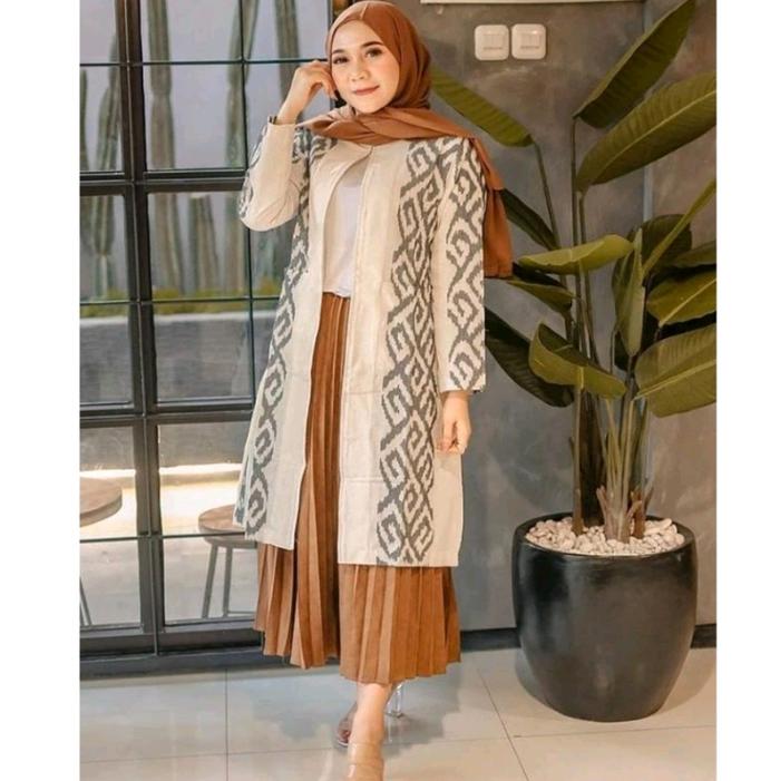 outer tenun outer panjang outer batik tenun outer etnik