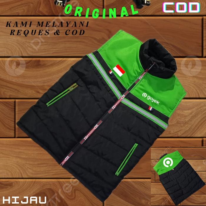Promo Jaket Rompi Pria Ojol Gojek bendera Rompy Grabbike Drive Rompi Hiking Pria Terbaru Rompi Grab